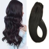 black extensions human natural straight logo