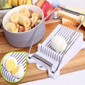 img 1 attached to 🔪 Stainless Steel Spam Slicer Luncheon Meat Cutter - Durable Egg, Fruit, and Soft Food Slicer - Cheese and Sushi Cutter - Canned Meat Cutting Machine with 10 Wires - Stainless Steel Kitchen Splitter