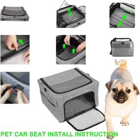 img 2 attached to Enhanced Dog Booster Seat with Storage Pocket & Safety Belt Attachment - 🐶 Perfect for Small/Medium Pets, Cats & Puppies - Easy Clip-on Installation - Washable & Convenient