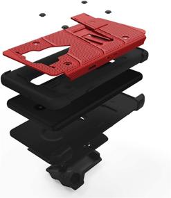 img 2 attached to 📱 ZIZO Bolt Series for LG Stylo 5 Case: Military Grade Drop Tested with Full Glass Screen Protector, Holster, and Kickstand | Red Black