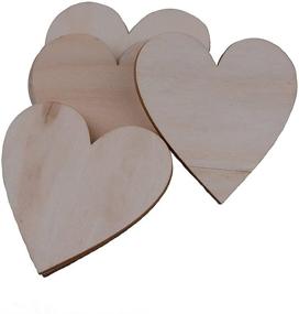 img 1 attached to 🔨 Kansoo 50PCS 3.15Inch Wooden Love Hearts Crafts Decor Arts & Crafts Projects, Ornaments, Wedding Table Scatter Decoration