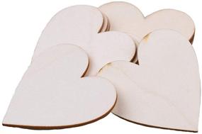 img 4 attached to 🔨 Kansoo 50PCS 3.15Inch Wooden Love Hearts Crafts Decor Arts & Crafts Projects, Ornaments, Wedding Table Scatter Decoration