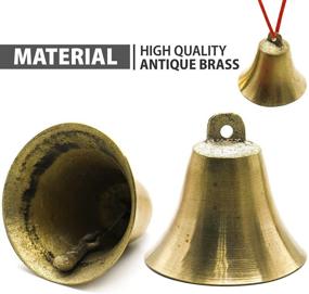 img 2 attached to 🔔 Vintage Brass Hanging Bell Set of 2 - 2 Inches Tall with Clear Ring for DIY Crafts, Home & Garden Decor, Christmas Tree Decoration - Elephant, Cow, Horse, Sheep, Dog, Camel Bells