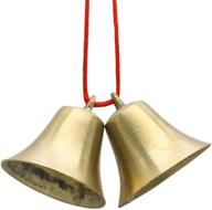 🔔 vintage brass hanging bell set of 2 - 2 inches tall with clear ring for diy crafts, home & garden decor, christmas tree decoration - elephant, cow, horse, sheep, dog, camel bells logo