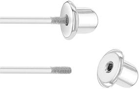 img 1 attached to 🎁 Stylish and Safe: Rhodium Plated Classic Plain Ball Safety Screw Back Earrings - Perfect Jewelry Gift for Young Girls' Birthdays - Lightweight and Gentle for Sensitive Ears