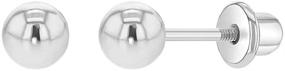 img 4 attached to 🎁 Stylish and Safe: Rhodium Plated Classic Plain Ball Safety Screw Back Earrings - Perfect Jewelry Gift for Young Girls' Birthdays - Lightweight and Gentle for Sensitive Ears