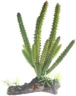 🌵 cactus plastic plant aquarium ornament for fish tanks, desert reptile decoration by emours логотип