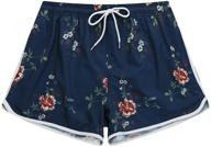 navy women's swimwear: stylish sunday rose shorts with pockets - ideal for swimsuits & cover-ups logo