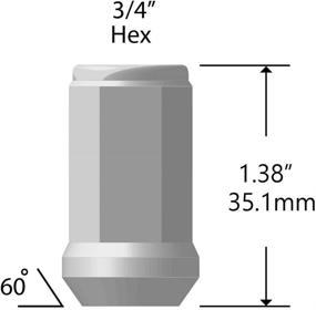 img 2 attached to Гайки колесные барашковые с утолщением хромированные от TC Sportline - 20 шт., закрытый тип 12x1.5, высота 1,38 дюйма, гексагональное отверстие 3/4 дюйма