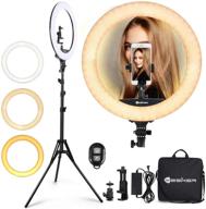 📸 18 inch led ringlight kit with adjustable color temperature, tripod stand, and phone holder - perfect for vlogging, makeup, youtube, video shooting, selfies logo