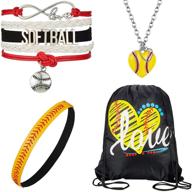 softball accessories headband bracelet drawstring logo