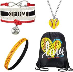 img 4 attached to Softball Accessories Headband Bracelet Drawstring