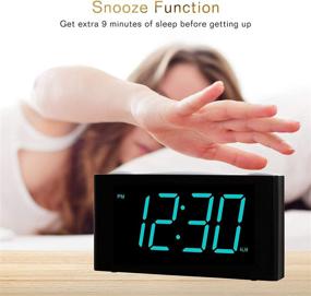 img 1 attached to 🕰️ Rocam Digital Bedroom Alarm Clock - Large 7" LED Display with Dimmer, Snooze, 7 Night Light, Easy Set-Up, USB Chargers, Battery Backup, 12/24 Hour - Ideal for Kids, Boys, Teens, and Heavy Sleepers (Blue)