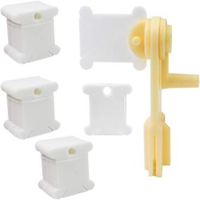 img 4 attached to 🧵 WeiMeet 230-Piece Plastic Floss Bobbins: Perfect Cross-Stitch Thread Holder and Embroidery Floss Organizer