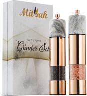 🧂 mitbak salt and pepper grinder set with adjustable coarseness and ceramic mechanism - easy-to-use mills, unique kitchen gadgets and tools packaged in a stunning gift box logo