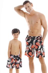 img 1 attached to Father Matching Hawaiian Swimwear 12 14Years