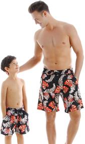 img 3 attached to Father Matching Hawaiian Swimwear 12 14Years