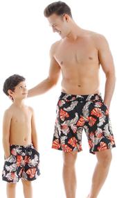 img 2 attached to Father Matching Hawaiian Swimwear 12 14Years
