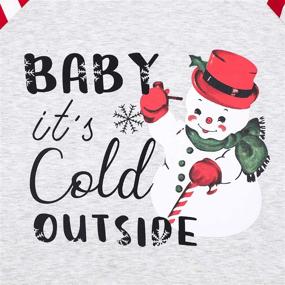 img 1 attached to 🎅 Women's Christmas T-Shirt: Baby It's Cold Outside - Plaid Splicing Snowman Blouse Tops for Xmas Gift