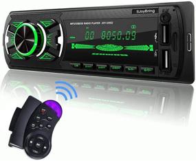 img 4 attached to 🚗 SjoyBring Bluetooth Car Stereo: Wireless SWC Remote, Phone Charging, Hands-Free Calling, USB/TF Card/Aux-in/FM Radio, 7 Color Backlight!