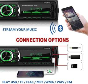 img 2 attached to 🚗 SjoyBring Bluetooth Car Stereo: Wireless SWC Remote, Phone Charging, Hands-Free Calling, USB/TF Card/Aux-in/FM Radio, 7 Color Backlight!