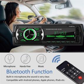 img 1 attached to 🚗 SjoyBring Bluetooth Car Stereo: Wireless SWC Remote, Phone Charging, Hands-Free Calling, USB/TF Card/Aux-in/FM Radio, 7 Color Backlight!