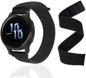 img 4 attached to 🕒 Быстросохнущий браслет Garmin Watch - крючок и петля, 22 мм тканый нейлон, ультралегкий спортивный ремешок - совместим с Garmin Fenix 6/5, Fenix 6 Pro/Sapphire/5/5 Plus, Quatix 6/5 - Цвет: Черный