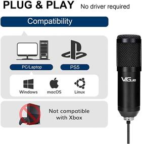 img 3 attached to 🎤 VeGue USB Microphone Kit: High-Quality 192KHZ/24Bit PC Condenser Mic Set for Gaming, YouTube, Music Recording, and Voice Over – Adjustable Arm Stand Included (VG-016)