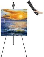 🖼️ jiuye 63" tall display easel stand: adjustable folding poster easel for arts/signs showing in exhibition/lobby. holds 5lbs. (1pack) logo