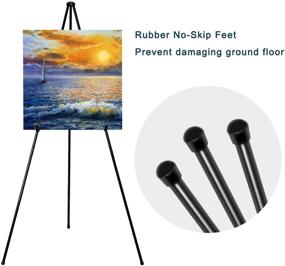 img 1 attached to 🖼️ JIUYE 63" Tall Display Easel Stand: Adjustable Folding Poster Easel for Arts/Signs Showing in Exhibition/Lobby. Holds 5lbs. (1Pack)