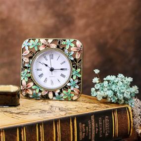 img 2 attached to Vintage Handmade Desk Clock: Battery-Operated Analog Table Clock for Living Room by Lcteey