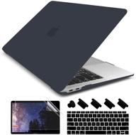 🖥️ dongke macbook air 13 inch case 2020 2019 2018 - a2179/a1932, rubberized frosted matte see through hard cover, black логотип