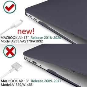 img 2 attached to 🖥️ Dongke MacBook Air 13 inch Case 2020 2019 2018 - A2179/A1932, Rubberized Frosted Matte See Through Hard Cover, Black