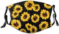 🌻 stylish sunflower face mask: washable & reusable - anti dust balaclava for women & men (includes 2 filters) logo