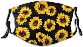 img 4 attached to 🌻 Stylish Sunflower Face Mask: Washable & Reusable - Anti Dust Balaclava for Women & Men (Includes 2 Filters)