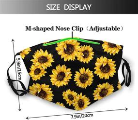 img 3 attached to 🌻 Stylish Sunflower Face Mask: Washable & Reusable - Anti Dust Balaclava for Women & Men (Includes 2 Filters)