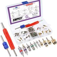 🛠️ 102-piece air conditioning valve core accessories kit, assortment of r12 r134a valve core refrigeration tire valve stem cores with remover tool for most cars - swpeet logo