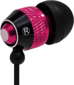 img 3 attached to 🎧 Bastex Universal Earphone/Ear Buds: Tangle-Free, Built-in Mic, Hot Pink/Black