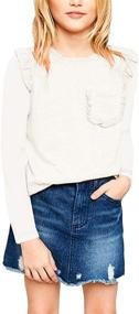 img 3 attached to 🎀 Deerose Girls Cute Flutter Sleeve Shirt: Age 5-12 Years, Stylish and Adorable!