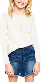 img 2 attached to 🎀 Deerose Girls Cute Flutter Sleeve Shirt: Age 5-12 Years, Stylish and Adorable!