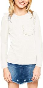 img 4 attached to 🎀 Deerose Girls Cute Flutter Sleeve Shirt: Age 5-12 Years, Stylish and Adorable!