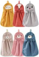 🐾 battilo home 6 pack cute animal hand towels for bathrooms and kitchens - microfiber quick dry utility towels with hanging loop, absorbent and perfect for toddlers at home logo
