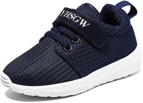 img 4 attached to 👟 YHSGW Boys Girls Sneakers - Breathable Lightweight Strap Walking Shoes for Toddler/Little Kids - Fashion Running Sports Athletic Non-Slip Shoes - Casual Soft Tennis Shoes for Children