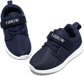 img 3 attached to 👟 YHSGW Boys Girls Sneakers - Breathable Lightweight Strap Walking Shoes for Toddler/Little Kids - Fashion Running Sports Athletic Non-Slip Shoes - Casual Soft Tennis Shoes for Children