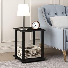 img 2 attached to 🪑 Compact and Stylish FURINNO Simplistic End Table, Dark Walnut - Small Size with 12127DWN Designation