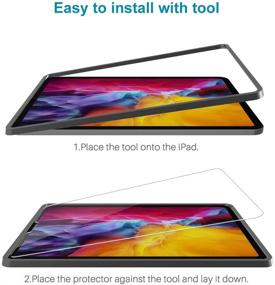 img 1 attached to 📱 [2+2 Bundle] LϟK Compatible for iPad Pro 11 2020 and 2021, 2-Pack Tempered Glass Screen Protector + 2-Pack Camera Lens Protector, Alignment Frame, Ultra Sensitive, Face ID & Apple Pencil Compatible
