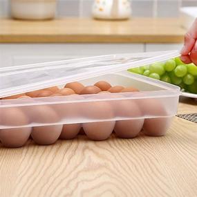 img 2 attached to 🥚 Organize and Safely Store Eggs with AFXOBO 34-Grid Egg Storage Box: Transparent Food Container for Your Refrigerator and Kitchen