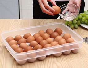 img 1 attached to 🥚 Organize and Safely Store Eggs with AFXOBO 34-Grid Egg Storage Box: Transparent Food Container for Your Refrigerator and Kitchen