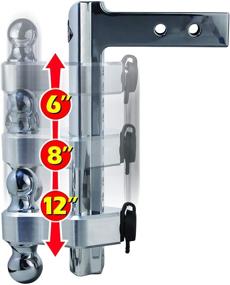 img 1 attached to 🔒 Премиум алюминиевый Trimax TRZ12AL регулируемый фаркоп: двойной фаркоп и замок приемника T3 (12 дюймов)