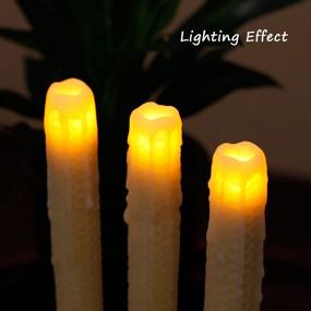 img 3 attached to 🕯️ GiveU Led Melted Dripping Taper Candles: 12'' HoneyComb Pattern, Ivory (Pack of 3) - Timer Function+